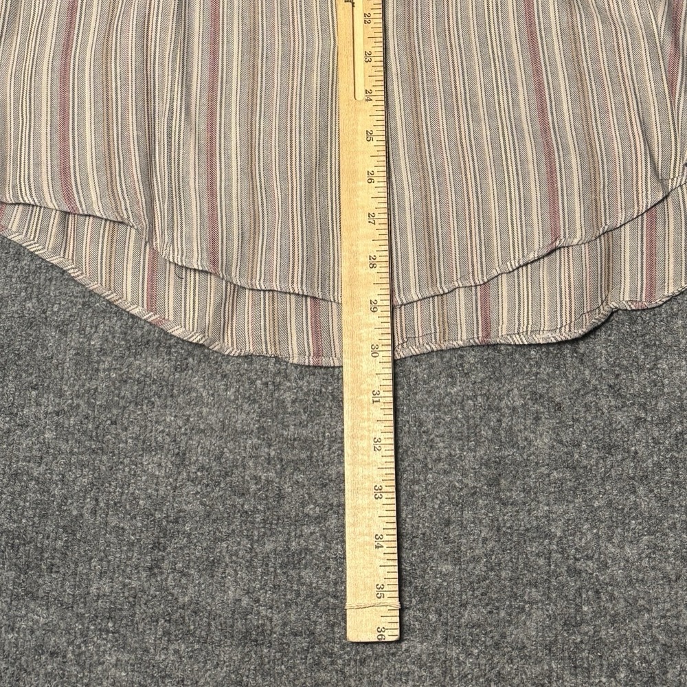 Ruff Hewn Button Down Shirt Men's L‎ Classic Fit Tan Striped Cotton NPL 16/16.5 - Picture 11 of 16